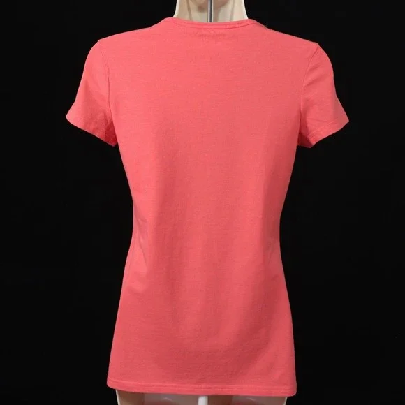 Energie Womens My Favorite Tee T-Shirt L Large Salmon Pink Stretch Short Sleeve - Picture 7 of 8